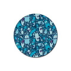 Monster Pattern Rubber Coaster (round) 