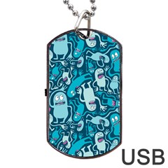 Monster Pattern Dog Tag Usb Flash (two Sides) by BangZart