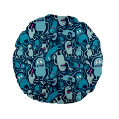 Monster Pattern Standard 15  Premium Flano Round Cushions by BangZart