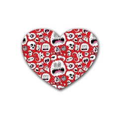 Another Monster Pattern Rubber Coaster (heart)  by BangZart