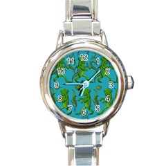 Swamp Monster Pattern Round Italian Charm Watch by BangZart