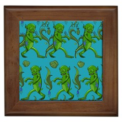 Swamp Monster Pattern Framed Tiles by BangZart