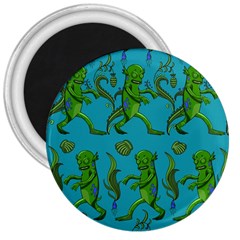 Swamp Monster Pattern 3  Magnets by BangZart