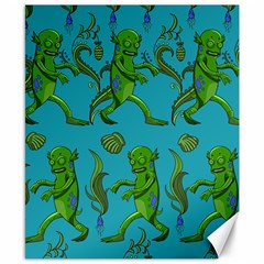 Swamp Monster Pattern Canvas 8  X 10  by BangZart