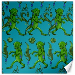 Swamp Monster Pattern Canvas 16  X 16   by BangZart