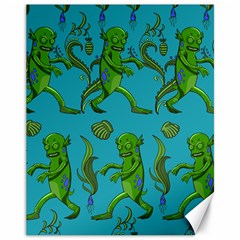 Swamp Monster Pattern Canvas 11  X 14   by BangZart