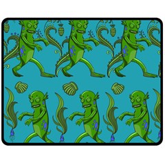 Swamp Monster Pattern Double Sided Fleece Blanket (medium)  by BangZart