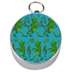 Swamp Monster Pattern Silver Compasses by BangZart