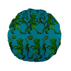 Swamp Monster Pattern Standard 15  Premium Flano Round Cushions by BangZart