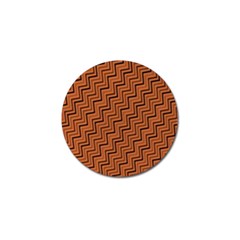 Brown Zig Zag Background Golf Ball Marker by BangZart