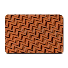 Brown Zig Zag Background Small Doormat  by BangZart