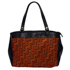 Brown Zig Zag Background Office Handbags by BangZart