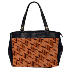 Brown Zig Zag Background Office Handbags (2 Sides)  by BangZart