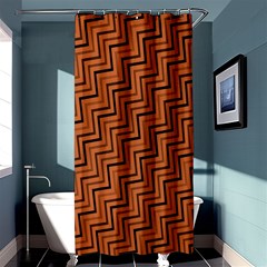 Brown Zig Zag Background Shower Curtain 36  X 72  (stall)  by BangZart