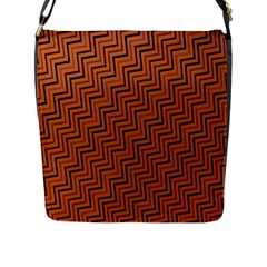 Brown Zig Zag Background Flap Messenger Bag (l)  by BangZart