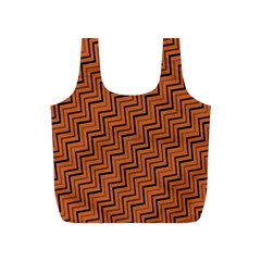 Brown Zig Zag Background Full Print Recycle Bags (s)  by BangZart