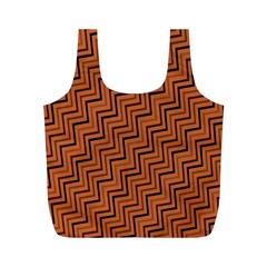 Brown Zig Zag Background Full Print Recycle Bags (m)  by BangZart