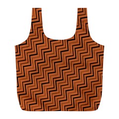 Brown Zig Zag Background Full Print Recycle Bags (l)  by BangZart