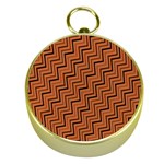 Brown Zig Zag Background Gold Compasses Front