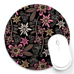 Flower Art Pattern Round Mousepads Front