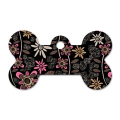 Flower Art Pattern Dog Tag Bone (two Sides) by BangZart