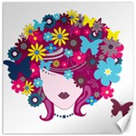 Beautiful Gothic Woman With Flowers And Butterflies Hair Clipart Canvas 12  x 12   11.4 x11.56  Canvas - 1