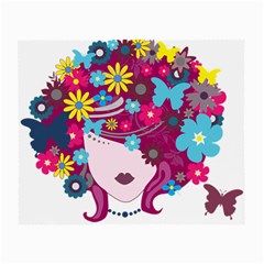 Beautiful Gothic Woman With Flowers And Butterflies Hair Clipart Small Glasses Cloth (2-side) by BangZart