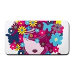 Beautiful Gothic Woman With Flowers And Butterflies Hair Clipart Medium Bar Mats 16 x8.5  Bar Mat