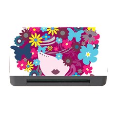 Beautiful Gothic Woman With Flowers And Butterflies Hair Clipart Memory Card Reader With Cf by BangZart