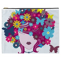 Beautiful Gothic Woman With Flowers And Butterflies Hair Clipart Cosmetic Bag (xxxl)  by BangZart