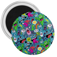 Monster Party Pattern 3  Magnets by BangZart