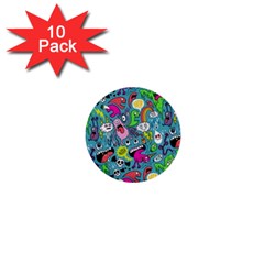 Monster Party Pattern 1  Mini Buttons (10 Pack)  by BangZart