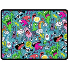 Monster Party Pattern Fleece Blanket (large)  by BangZart