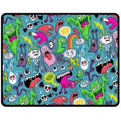 Monster Party Pattern Fleece Blanket (medium)  by BangZart