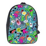 Monster Party Pattern School Bags (XL)  Front