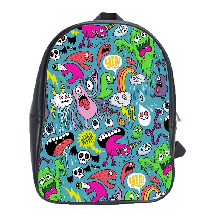 Monster Party Pattern School Bags (XL) 