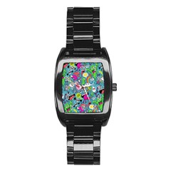 Monster Party Pattern Stainless Steel Barrel Watch by BangZart