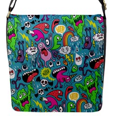 Monster Party Pattern Flap Messenger Bag (s) by BangZart