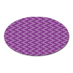 Zig Zag Background Purple Oval Magnet