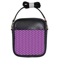 Zig Zag Background Purple Girls Sling Bags by BangZart