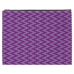 Zig Zag Background Purple Cosmetic Bag (xxxl)  by BangZart