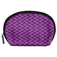 Zig Zag Background Purple Accessory Pouches (large)  by BangZart