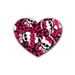 Mattel Monster Pattern Heart Coaster (4 Pack)  by BangZart