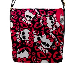 Mattel Monster Pattern Flap Messenger Bag (l)  by BangZart