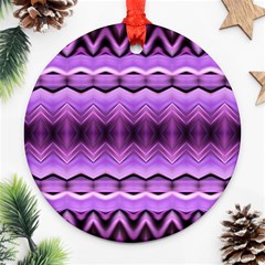 Purple Pink Zig Zag Pattern Ornament (round) by BangZart