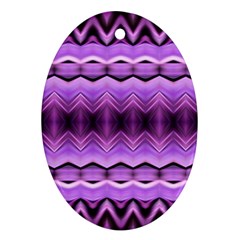 Purple Pink Zig Zag Pattern Ornament (oval) by BangZart