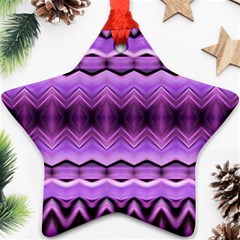 Purple Pink Zig Zag Pattern Ornament (star) by BangZart