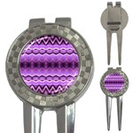 Purple Pink Zig Zag Pattern 3-in-1 Golf Divots Front