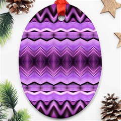 Purple Pink Zig Zag Pattern Oval Ornament (two Sides) by BangZart