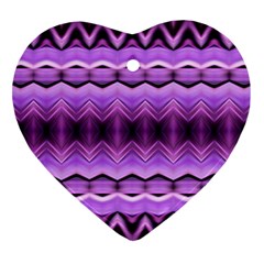 Purple Pink Zig Zag Pattern Heart Ornament (two Sides) by BangZart